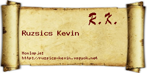 Ruzsics Kevin névjegykártya