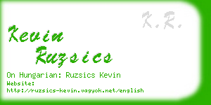 kevin ruzsics business card